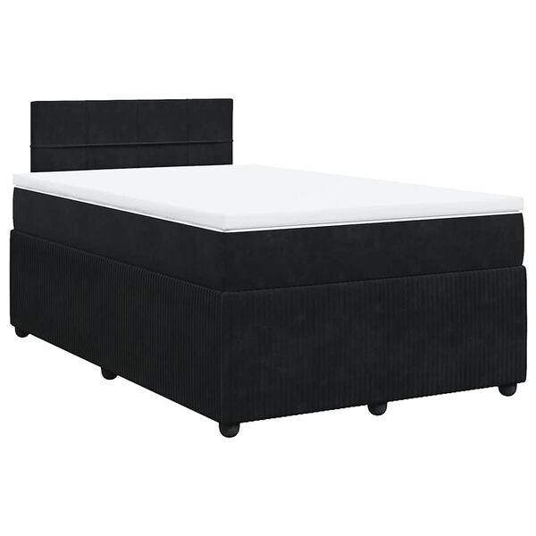 vidaXL Boxspring posteľ s matracom čierna 120x190 cm zamat
