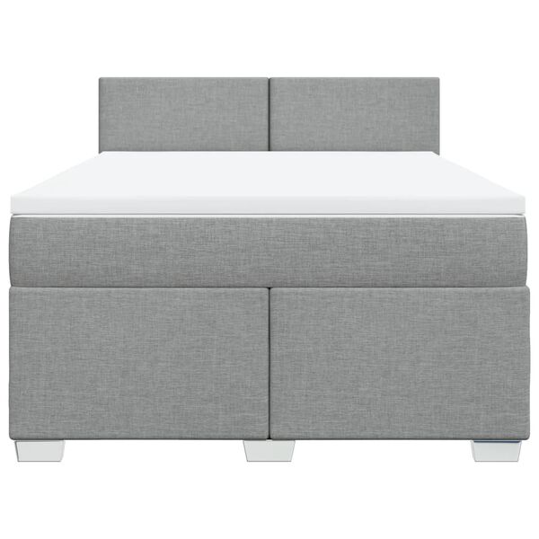 vidaXL Boxspring posteľ s matracom bledosiv&aacute; 140x200 cm l&aacute;tka
