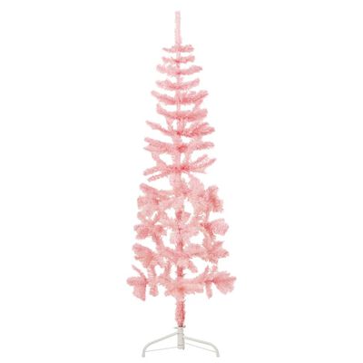vidaXL Umelý vianočný polovičný stromček s podstavcom ružový 120 cm