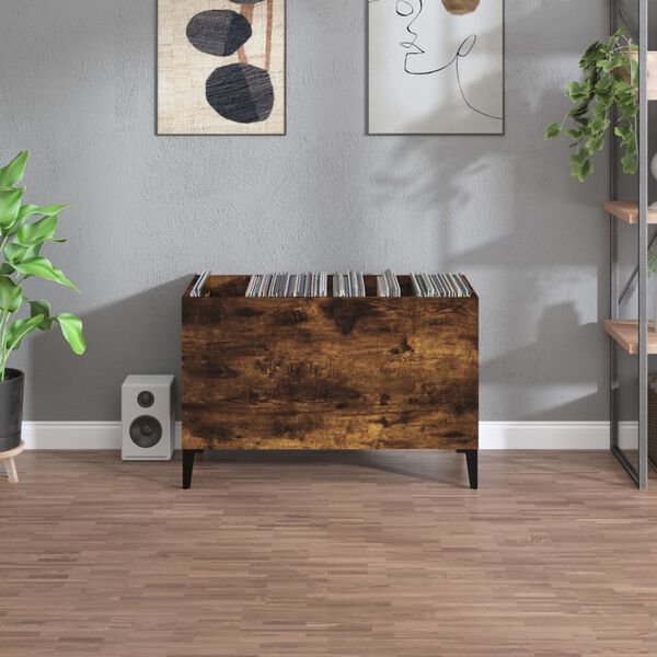 vidaXL Skrinka na platne dymov&yacute; dub 74,5x38x48 cm kompozitn&eacute; drevo