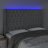 vidaXL Čelo postele s LED bledosiv&eacute; 163x16x118/128 cm l&aacute;tka