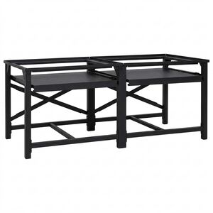 vidaXL Pedestal na pr&aacute;čku 2 ks Čierny 120 x 56 x 52 cm Oceľ