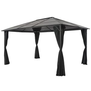 vidaXL Alt&aacute;nok so z&aacute;vesmi hlin&iacute;kov&yacute; 4x3x2,6 m čierny