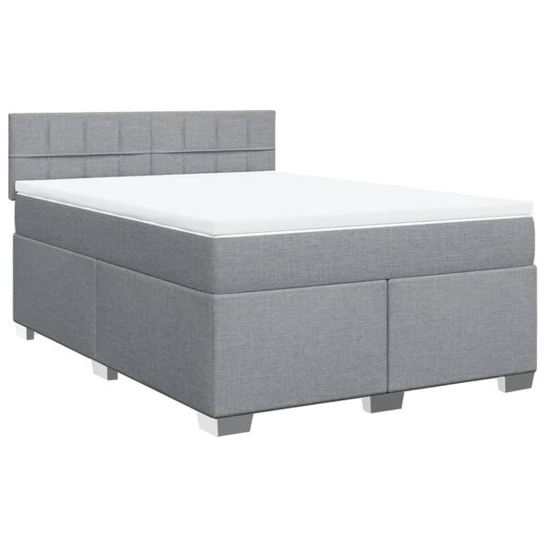 vidaXL Boxspring posteľ s matracom bledosiv&aacute; 140x200 cm l&aacute;tka