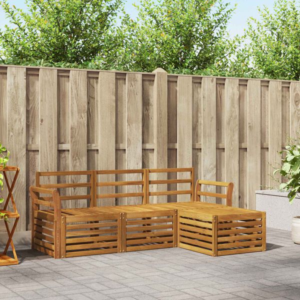 vidaXL S&uacute;pravy pohoviek 4 pcs Pr&iacute;rodn&aacute; Pevn&eacute; ak&aacute;ciov&eacute; drevo