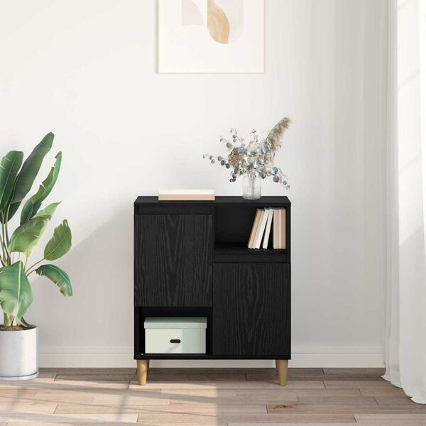 vidaXL Serv&iacute;rovacia skriňa Čierny dub 35 x 60 x 70 cm Kompozitn&eacute; drevo