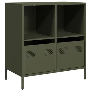 vidaXL Komoda olivovozelen&aacute; 68x39x73,5 cm oceľ valcovan&aacute; za studena