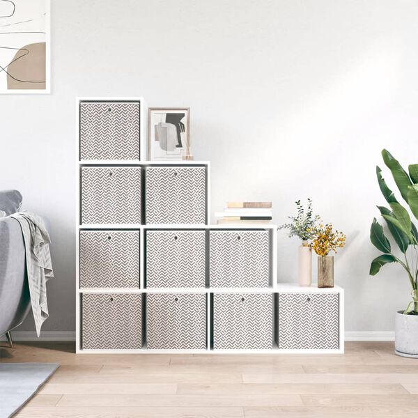 vidaXL skladacie úložné boxy 10 ks hnedá 32x32x32 cm Netkaná textília