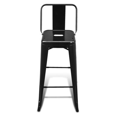 vidaXL Barové stoličky 2 ks, čierne, oceľ