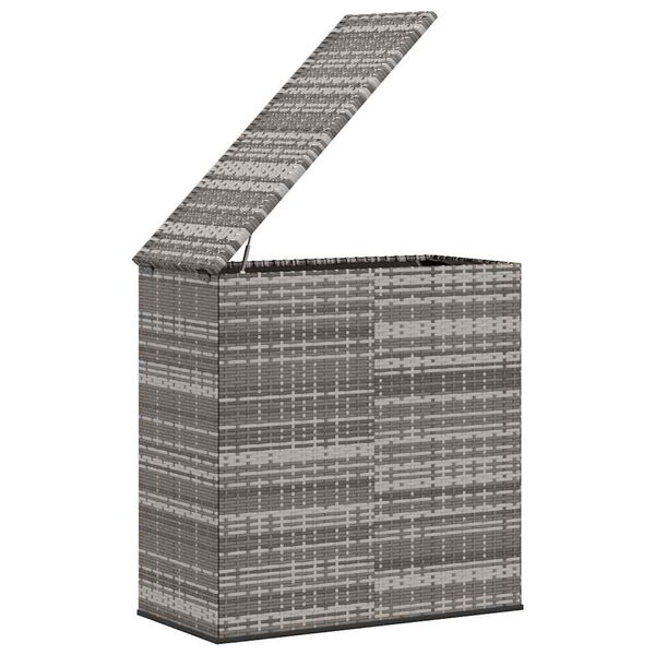 vidaXL Záhradný úložný box z polyratanu 100x49x103,5 cm sivý