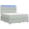 vidaXL LED boxspring posteľ s matracom Svetlosiv&aacute; 160 x 200 cm Zamat