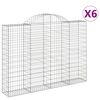 vidaXL Obl&uacute;kov&eacute; gabionov&eacute; ko&scaron;e 6 ks 200x30x140/160 cm pozink. železo