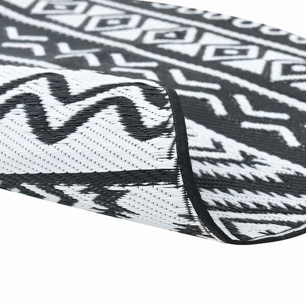 vidaXL Vonkaj&scaron;&iacute; koberec ARAKIL čierny &Oslash;200 cm PP