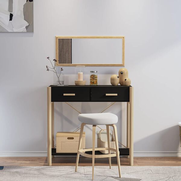 vidaXL Konzolov&yacute; stol&iacute;k čierny 82x38x75 cm spracovan&eacute; drevo