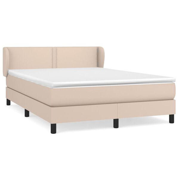 vidaXL Boxspring posteľ s matracom kapučínová 140x200 cm umelá koža