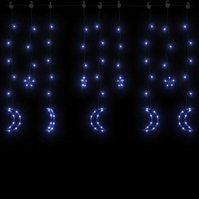vidaXL Hviezdy a mesiac svetlá diaľkové ovládanie 138 LED modré