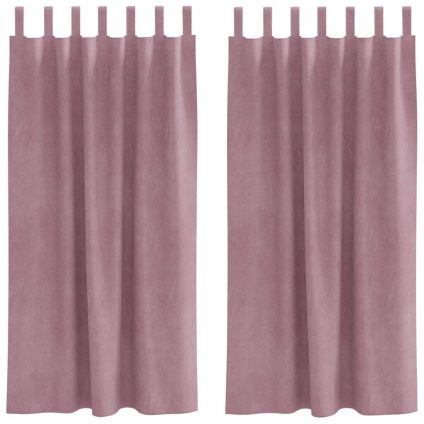 vidaXL Zatemňovacie z&aacute;vesy 2 pcs Tmavo ružov&aacute; 140 x 175 cm Zamat