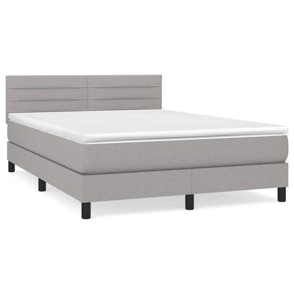 vidaXL Boxspring posteľ s matracom bledosiv&yacute; 140x190 cm l&aacute;tka