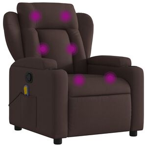 vidaXL Skl&aacute;pacie mas&aacute;žne kreslo tmavohned&eacute; l&aacute;tka