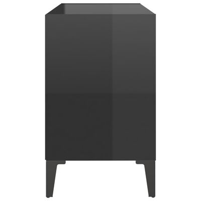 vidaXL TV stolík nohy z kovu lesklý čierny 69,5x30x50 cm