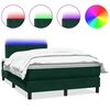 vidaXL Posteľn&yacute; r&aacute;m boxsping s matracom a LED tmavozelen&yacute; 120x210 cm zamat
