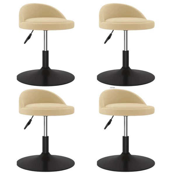 vidaXL Otočn&eacute; jed&aacute;lensk&eacute; stoličky 4 ks kr&eacute;mov&eacute; zamatov&eacute;