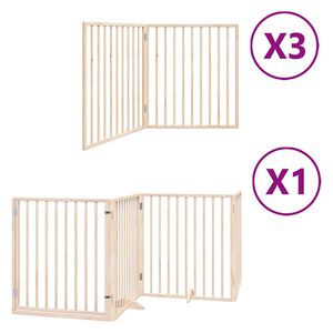 vidaXL Br&aacute;na pre psa s dverami sklad. 10 panelov 800 cm topoľov&eacute; drevo