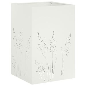 vidaXL Z&aacute;hradn&yacute; kvetin&aacute;č Biela 50 x 50 x 75 cm Studen&yacute; valcovan&yacute; oceľ