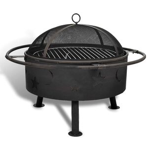 vidaXL Ohniskov&aacute; v&aacute;ha Mesiac Čierna 82 x 82 x 64 cm Oceľ