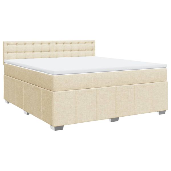 vidaXL Posteľn&yacute; r&aacute;m boxspring s matracom kr&eacute;mov&yacute; 180x200 cm l&aacute;tka