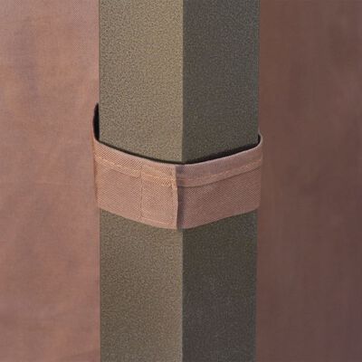 vidaXL Hliníkový altánok so závesmi, hnedý, 310x270x265 cm