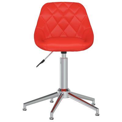 vidaXL Otočné jedálenské stoličky 2 ks červené umelá koža