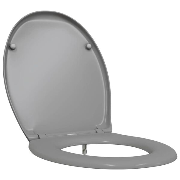 vidaXL Rýchlo uvoľňovacie wc sedátko Sivá 44.8 x 37.3 x 4.2 cm