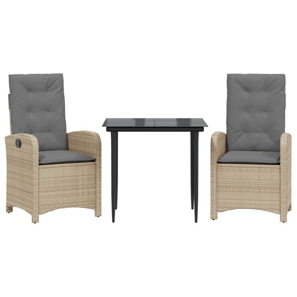 vidaXL 7-dielna z&aacute;hr. jed&aacute;lensk&aacute; sada s vank&uacute;&scaron;mi mix b&eacute;žovej polyratan