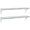 vidaXL N&aacute;stenn&eacute; police 2 ks 100x23,5cm, strieborn&eacute;, nehrdzavej&uacute;ca oceľ