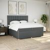 vidaXL Boxspring posteľ s matracom tmavosiv&aacute; 200x200 cm l&aacute;tka