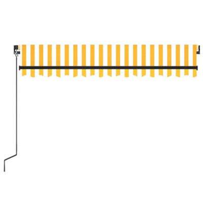 vidaXL Ručne zaťahovacia markíza 350x250 cm žltá a biela