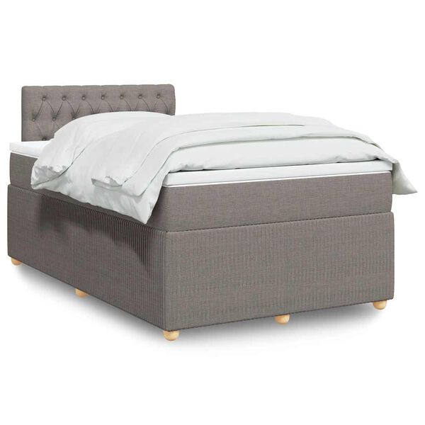vidaXL Boxspring posteľ s matracom sivohned&aacute; 120x190 cm l&aacute;tka