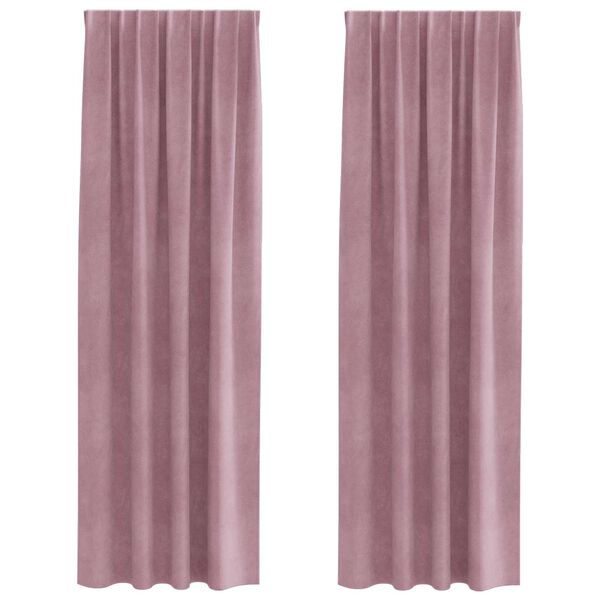vidaXL Zatemňovacie z&aacute;vesy 2 pcs Tmavo ružov&aacute; 140 x 245 cm Zamat