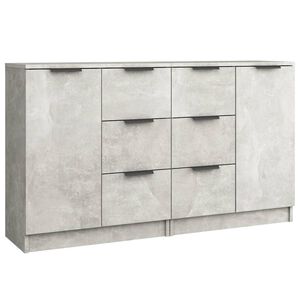 vidaXL Komody 2 ks bet&oacute;nov&eacute; siv&eacute; 60x30x70 cm spracovan&eacute; drevo