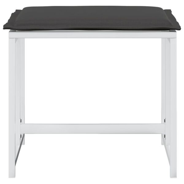 vidaXL Záhradné stoličky s vankúšmi 4 ks biele oceľ a textilén