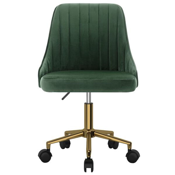 vidaXL Otočn&aacute; jed&aacute;lensk&aacute; stolička tmavozelen&aacute; zamatov&aacute;