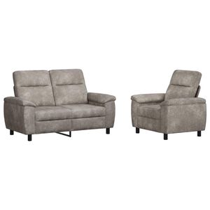 vidaXL Sada pohoviek 2 pcs Svetlosiv&aacute; Faux semi&scaron;ov&aacute; koža