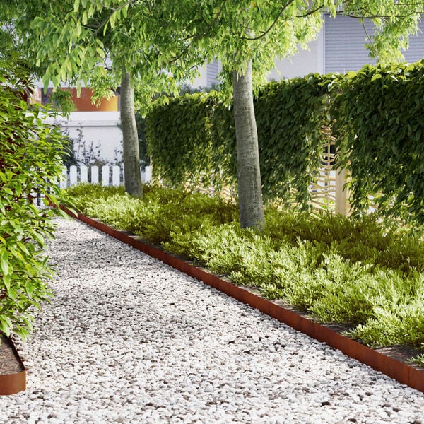 vidaXL Obrubn&iacute;k tr&aacute;vnika 10 pcs Hned&aacute; 100 x 0.05 x 20 cm