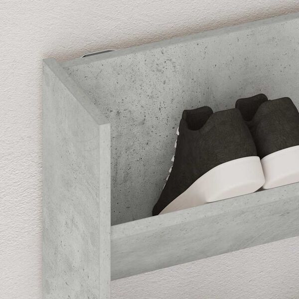 vidaXL Nástenná skrinka na topánky, betónovo sivá 80x18x90 cm