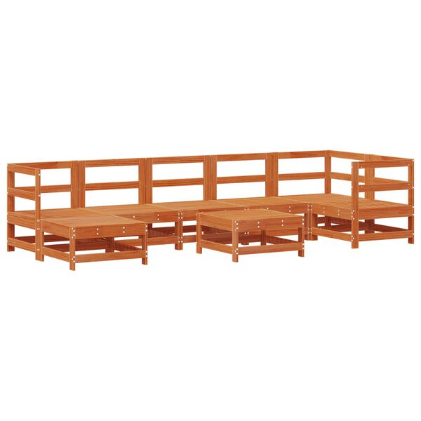 vidaXL Z&aacute;hradn&yacute; lounge set 8 pcs Voskovo hned&aacute; Borovicov&yacute; mas&iacute;v