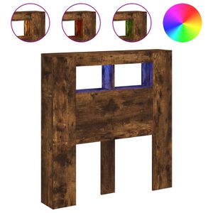 vidaXL Čelo s LED dymov&yacute; dub 100x18,5x103,5 cm kompozitn&eacute; drevo