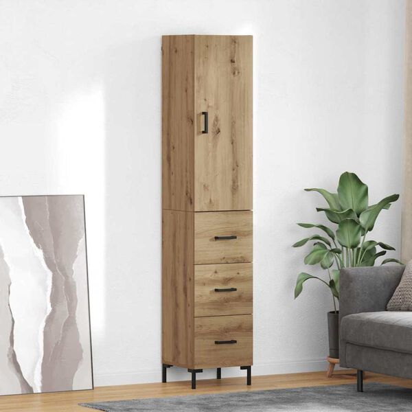 vidaXL Highboard Remeseln&yacute; dub 69,5 x 34 x 180 cm Kompozitn&eacute; drevo