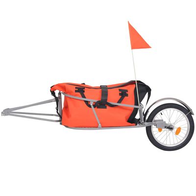 vidaXL Cyklovozík na batožinu s taškou, oranžový a čierny