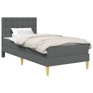 vidaXL R&aacute;m postele s matracom Tmavo &scaron;ed&aacute; 90 x 190 cm l&aacute;tka